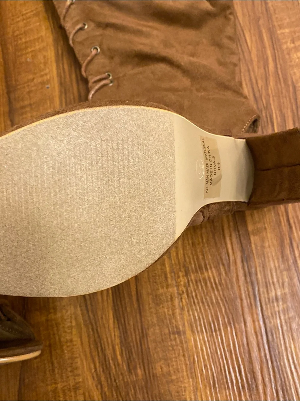 Over-the-Knee Lace-Up Suede Boots in Brown